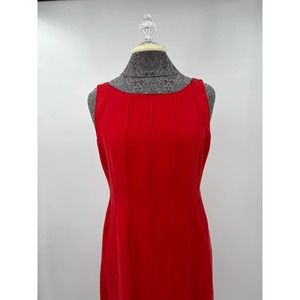 Due' per Due' silk and linen women's red tailored sleeveless dress size 6